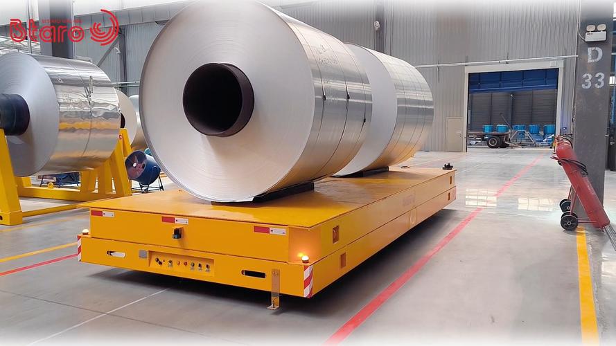 無軌電動平車在工廠鋼卷料運輸與倉儲服務(wù)中的應(yīng)用與優(yōu)勢